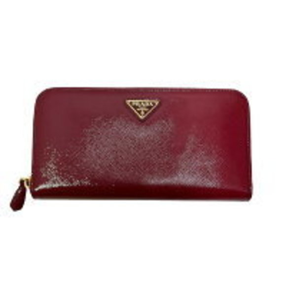 Prada SAFFIANO Cerise Red Zip Wallet Red - Picture 1 of 9